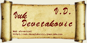 Vuk Devetaković vizit kartica